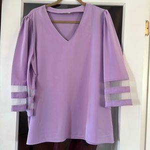 Light lavender v neck top